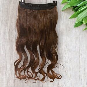 NWT Nolite Hair Extension 20” Synthetic 5-Clip Wavy Dark–Light Auburn